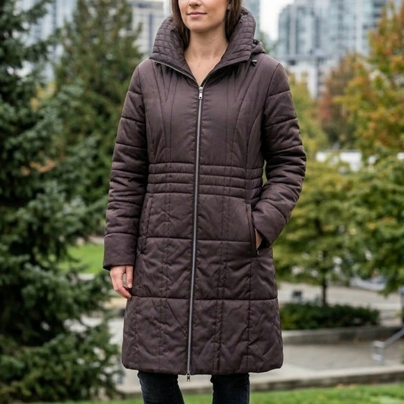 CONCEPT UK Jackets & Blazers - Concept K Quilted Long Parka | Lightweight & Warm | Brown - S/M Womens